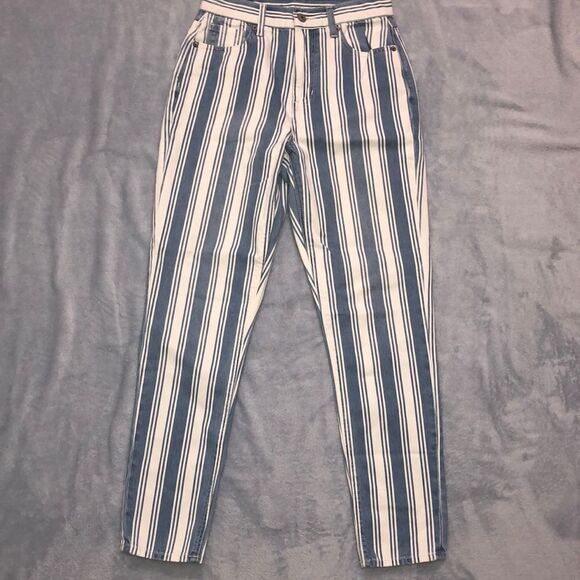 American Eagle Cotton Loose-Fit Striped Jeans - Picture 1 of 4